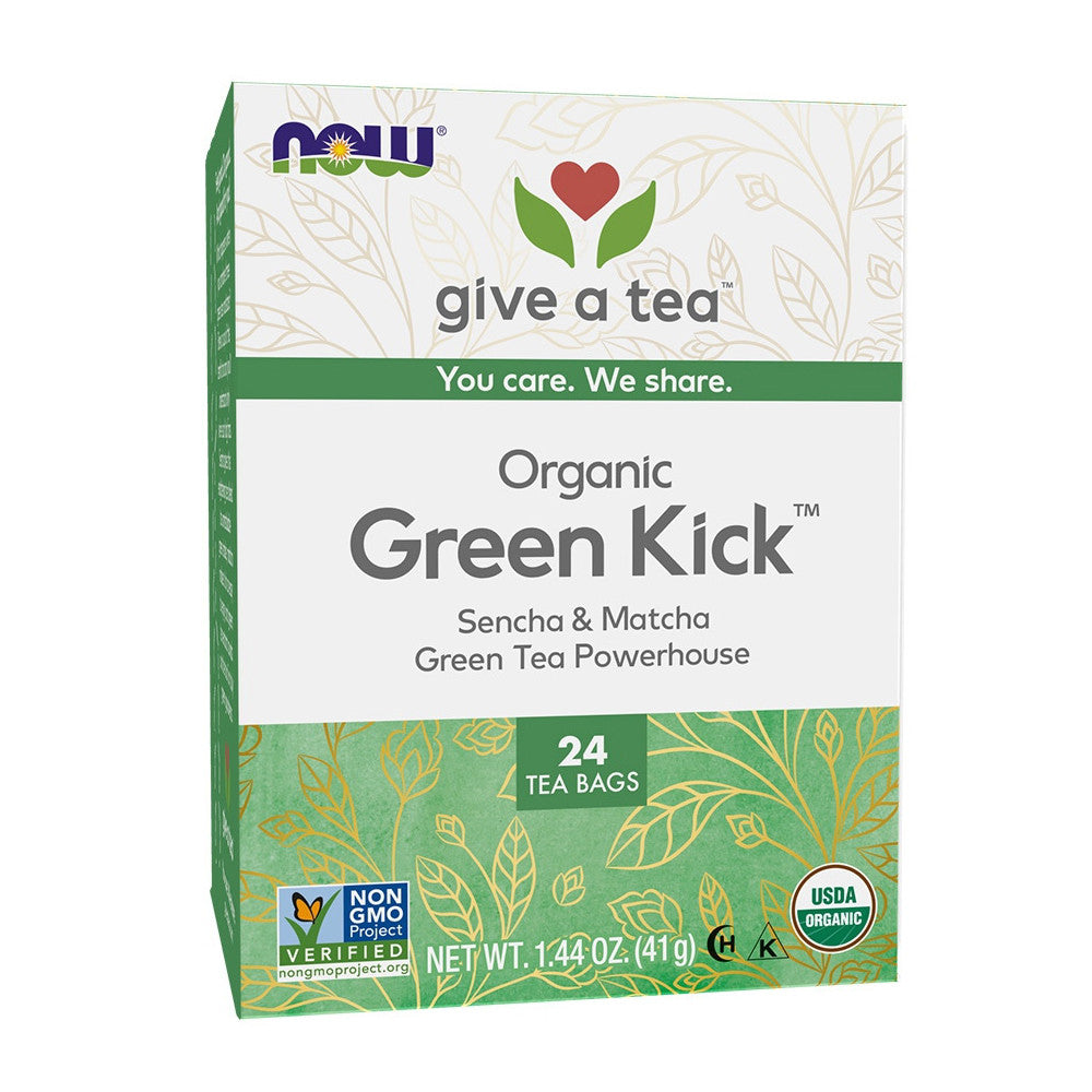 Now Foods Green Kick, Sencha And Matcha Green Tea, 24 Ea